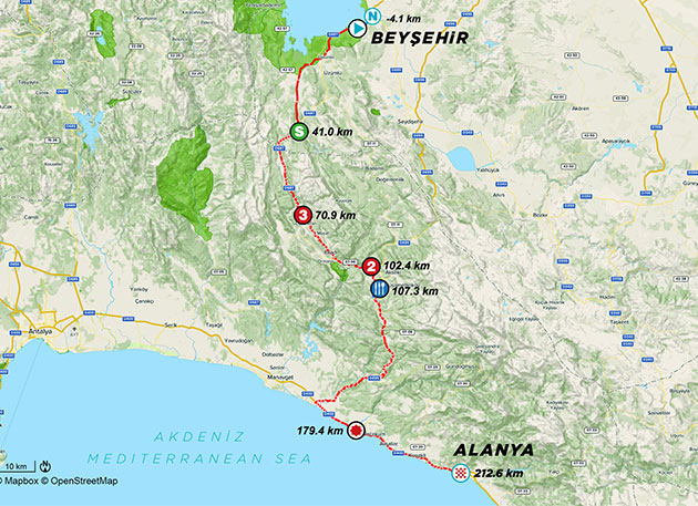 Tour of Turkey stage 3 map